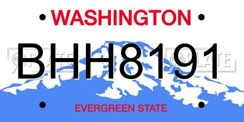 BHH8191 Washington License Plate