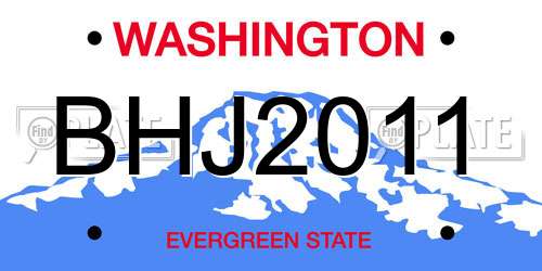 BHJ2011 Washington License Plate