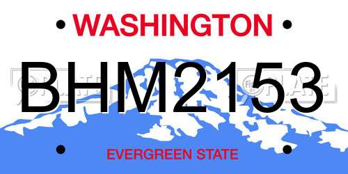 BHM2153 Washington License Plate