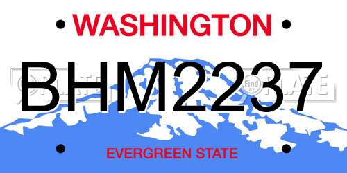 BHM2237 Washington License Plate