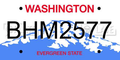 BHM2577 Washington License Plate