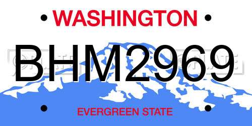 BHM2969 Washington License Plate