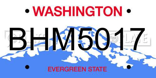 BHM5017 Washington License Plate