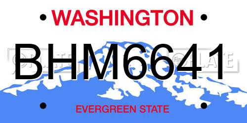 BHM6641 Washington License Plate