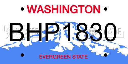 BHP1830 Washington License Plate