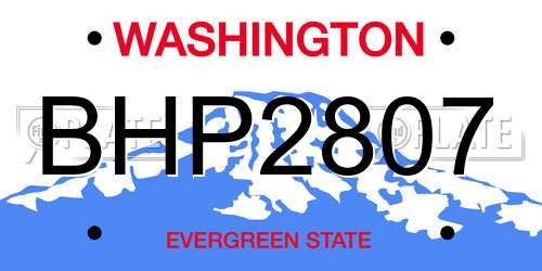 BHP2807 Washington License Plate