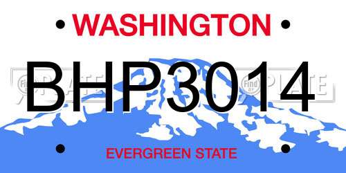 BHP3014 Washington License Plate