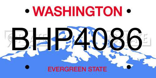 BHP4086 Washington License Plate