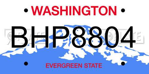 BHP8804 Washington License Plate