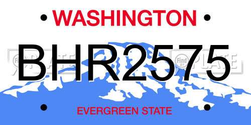 BHR2575 Washington License Plate