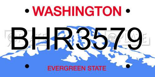 BHR3579 Washington License Plate