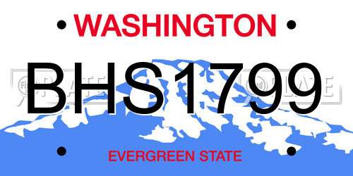 BHS1799 Washington License Plate