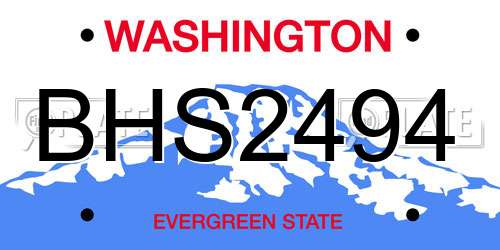 BHS2494 Washington License Plate