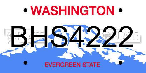 BHS4222 Washington License Plate