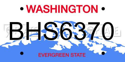 BHS6370 Washington License Plate