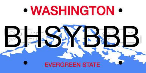 BHSYBBB Washington License Plate