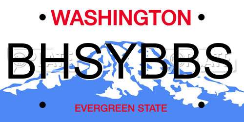 BHSYBBS Washington License Plate