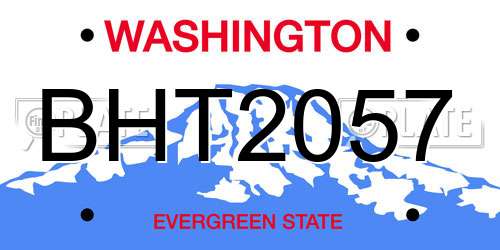 BHT2057 Washington License Plate