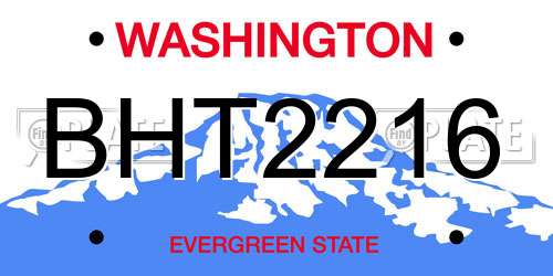 BHT2216 Washington License Plate