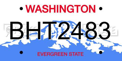 BHT2483 Washington License Plate
