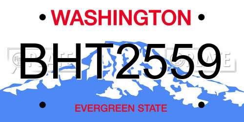 BHT2559 Washington License Plate