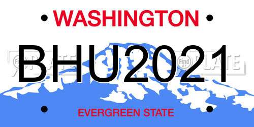 BHU2021 Washington License Plate