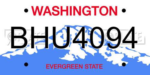 BHU4094 Washington License Plate
