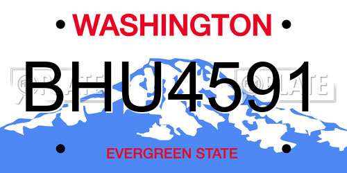 BHU4591 Washington License Plate