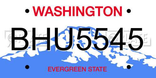 BHU5545 Washington License Plate