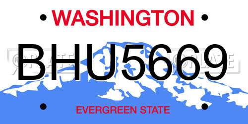 BHU5669 Washington License Plate