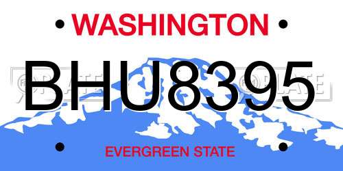 BHU8395 Washington License Plate