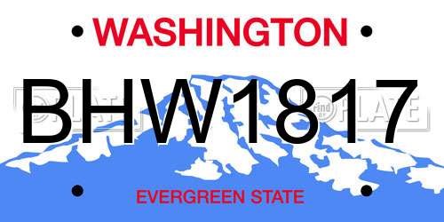 BHW1817 Washington License Plate