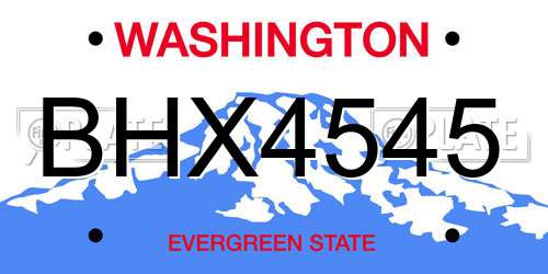 BHX4545 Washington License Plate