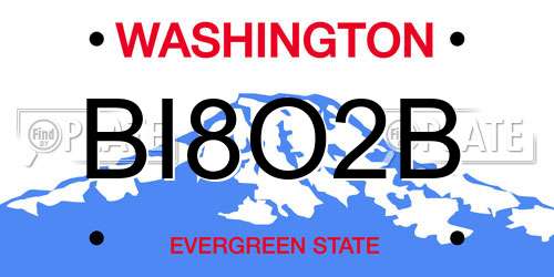 BI8O2B Washington License Plate