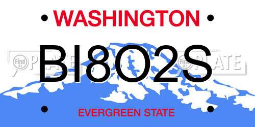 BI8O2S Washington License Plate