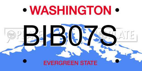 BIB07S Washington License Plate