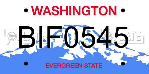 BIF0545 Washington License Plate