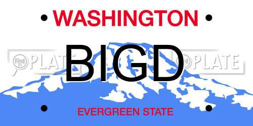 BIGD Washington License Plate