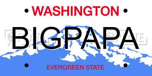 BIGPAPA Washington License Plate