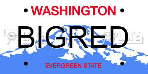 BIGRED Washington License Plate