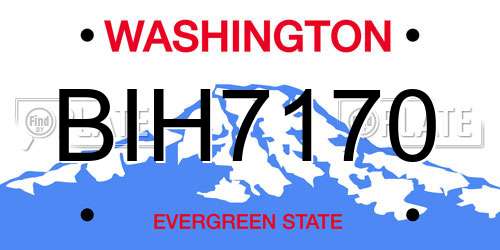 BIH7170 Washington License Plate