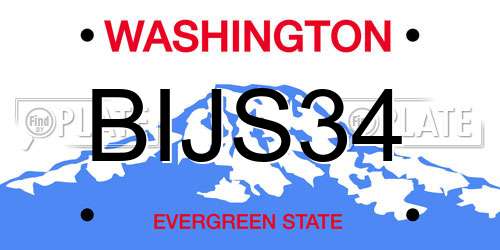 BIJS34 Washington License Plate