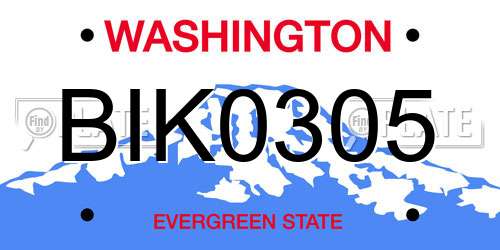 BIK0305 Washington License Plate