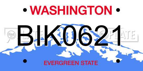 BIK0621 Washington License Plate