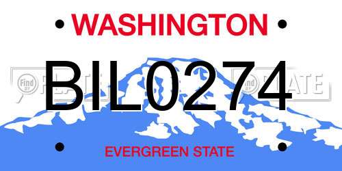BIL0274 Washington License Plate