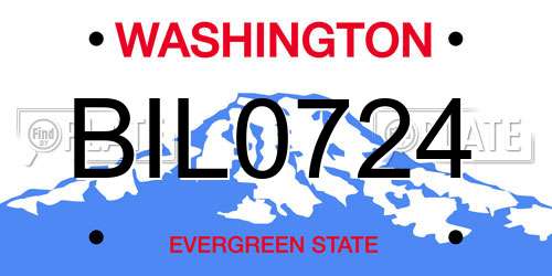 BIL0724 Washington License Plate