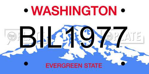 BIL1977 Washington License Plate
