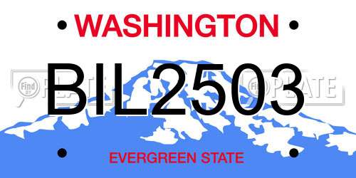 BIL2503 Washington License Plate