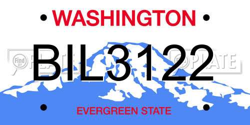 BIL3122 Washington License Plate