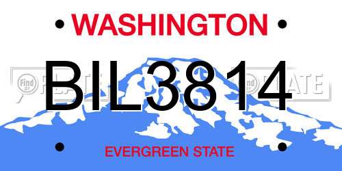 BIL3814 Washington License Plate